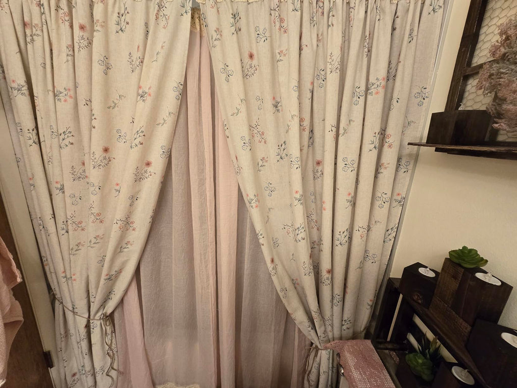 3dgiftroom Vintage Floral Blackout Curtains 84” Tassel