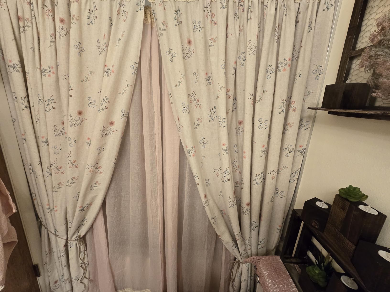 3dgiftroom Vintage Floral Blackout Curtains 84” Tassel