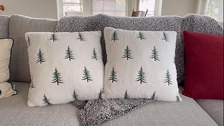 3dgiftroom Cotton Christmas Tree Pillow Covers Set
