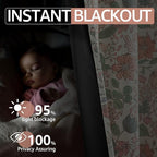 3dgiftroom Pink Floral Blackout Curtains 84” Set