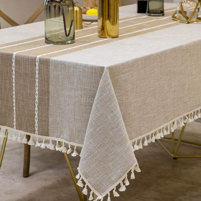3dgiftroom Waterproof Cotton Linen Tablecloth 55x86