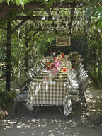 3dgiftroom Sage Gingham Tassel Tablecloth 55x84