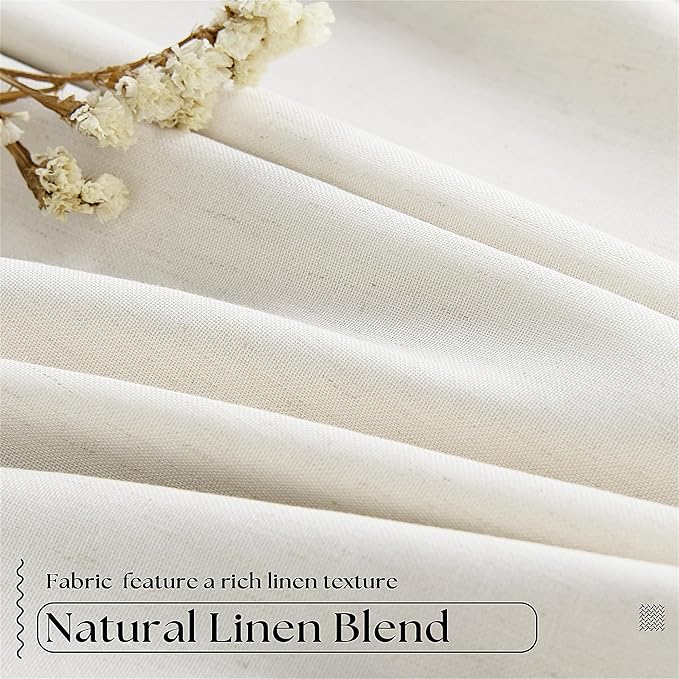3dgiftroom Neutral Linen Pinch Pleated Curtains 84”