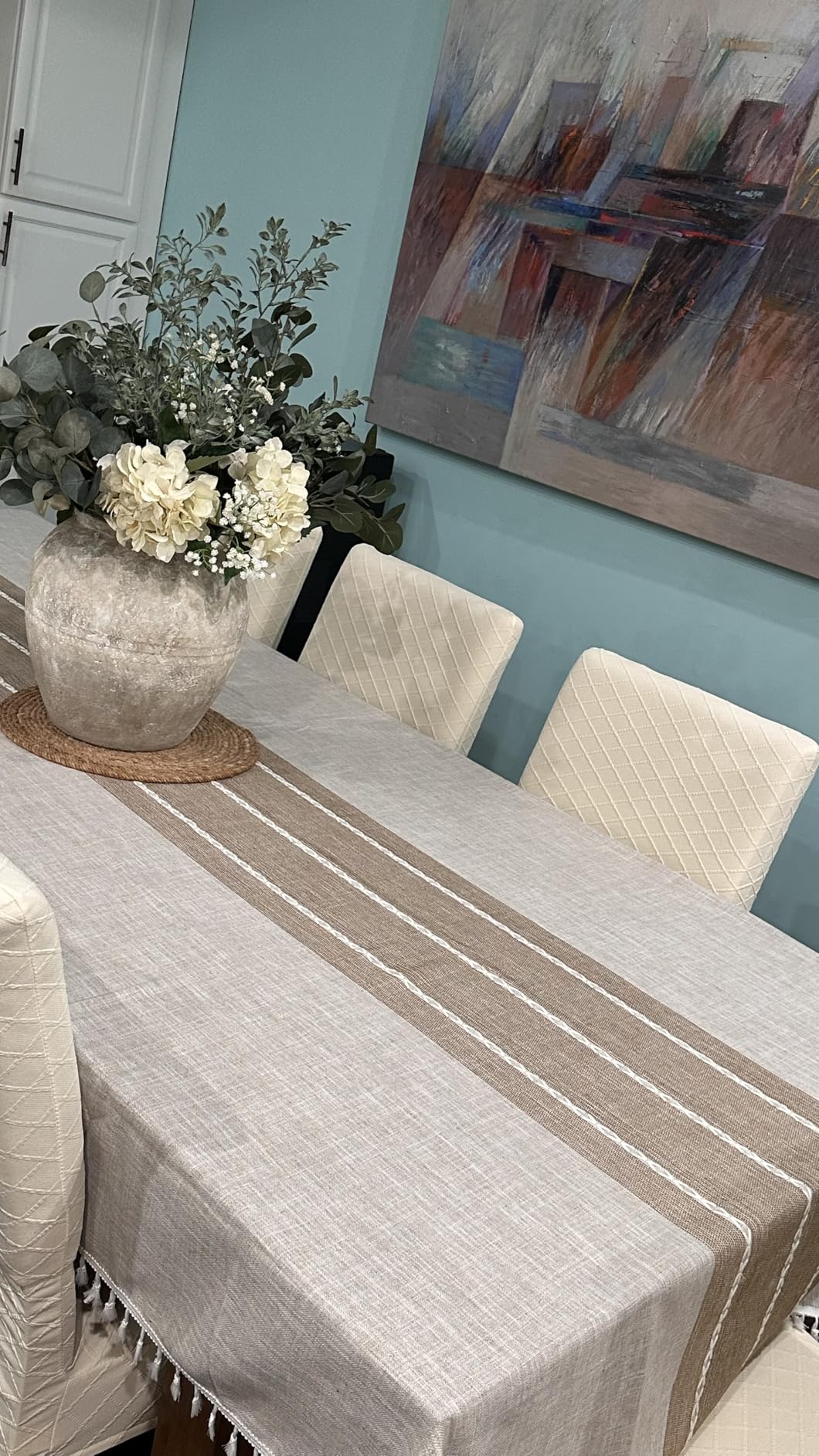 3dgiftroom Waterproof Cotton Linen Tablecloth 55x86