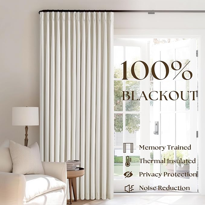 3dgiftroom Neutral Linen Pinch Pleated Curtains 84”