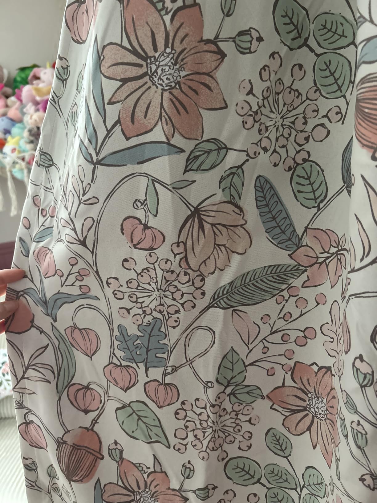 3dgiftroom Pink Floral Blackout Curtains 84” Set