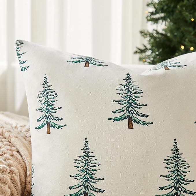 3dgiftroom Cotton Christmas Tree Pillow Covers Set