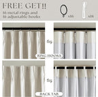 3dgiftroom Neutral Linen Pinch Pleated Curtains 84”