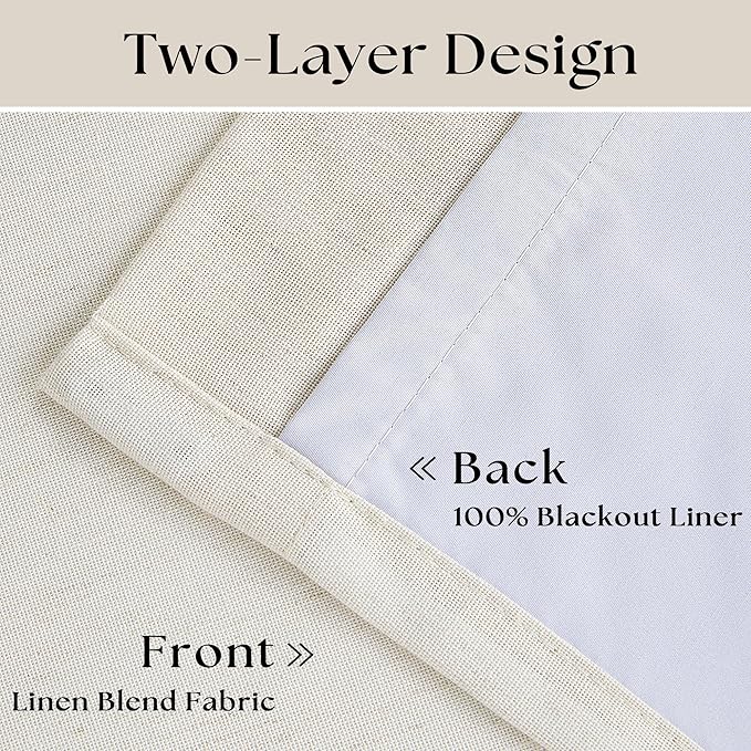 3dgiftroom Neutral Linen Pinch Pleated Curtains 84”