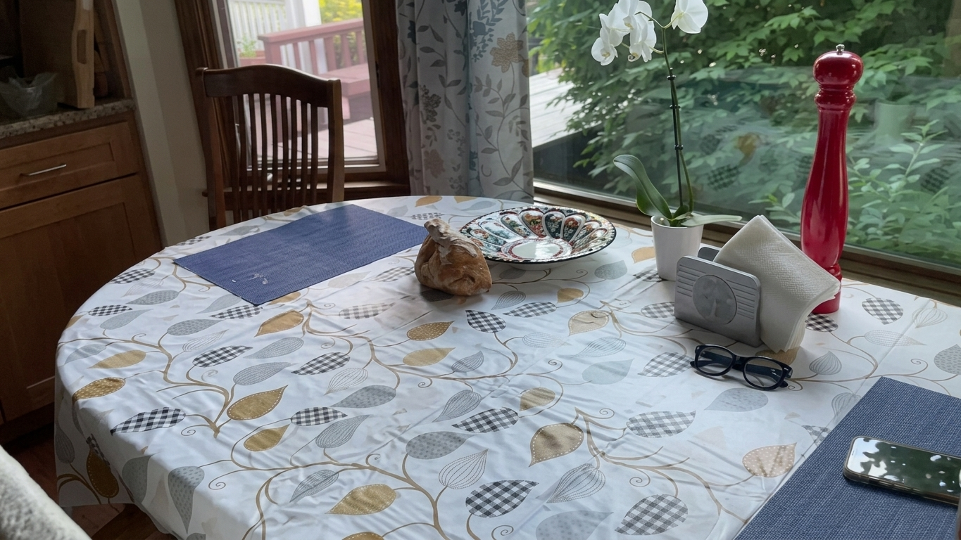 3dgiftroom Waterproof Vinyl Leaf Tablecloth 60x84