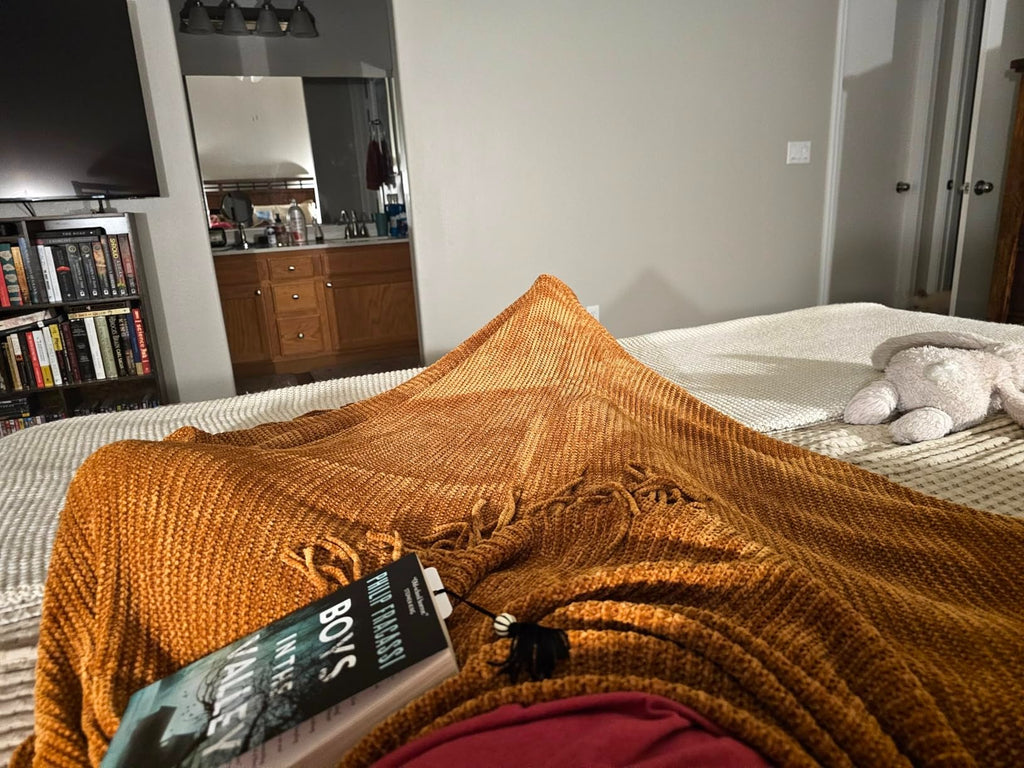 3dgiftroom Boho Chenille Knit Throw Blanket 50x60