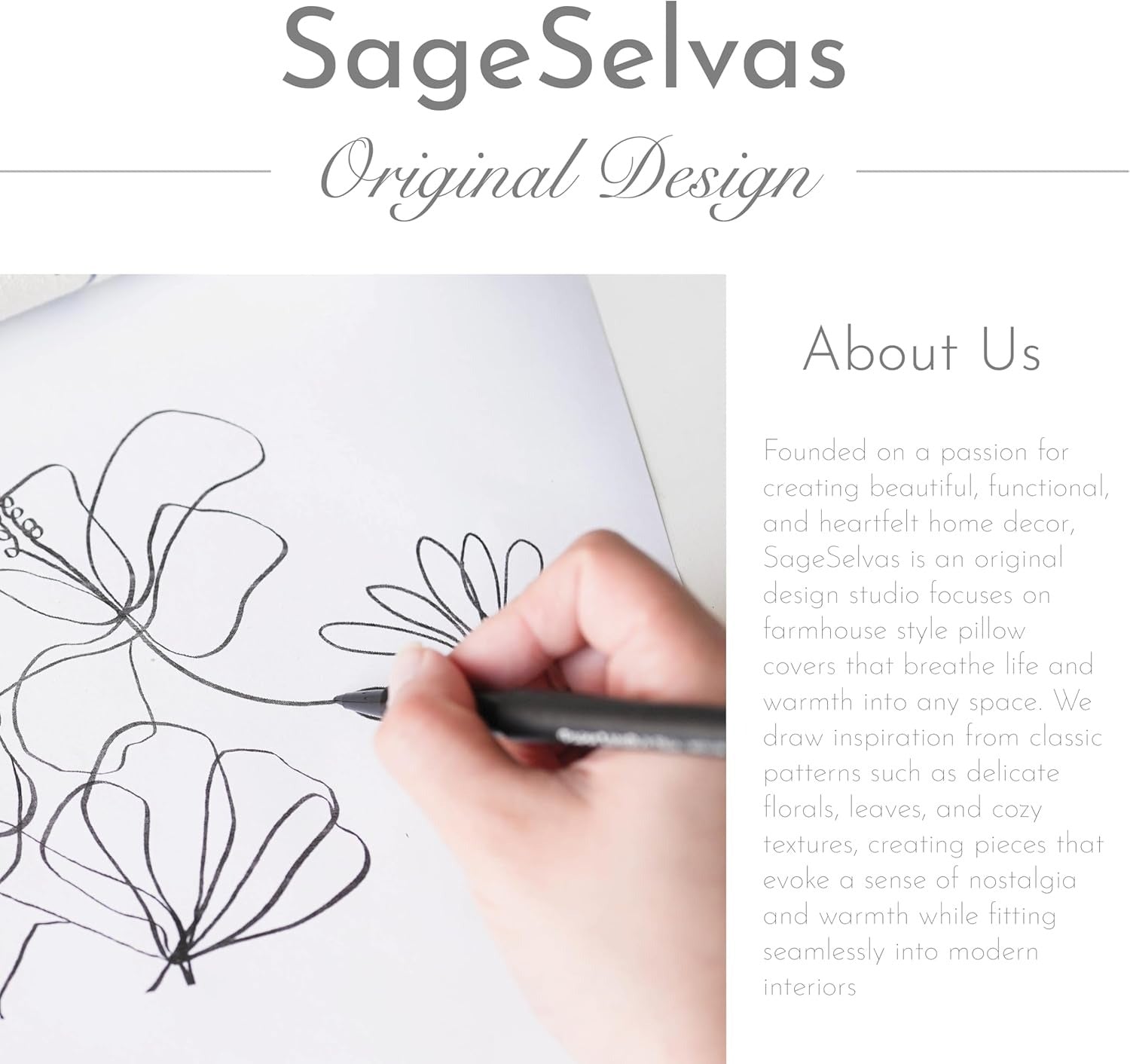 3dgiftroom Coastal Blue Floral Cotton Pillow Covers Set