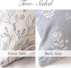 3dgiftroom Coastal Blue Floral Cotton Pillow Covers Set