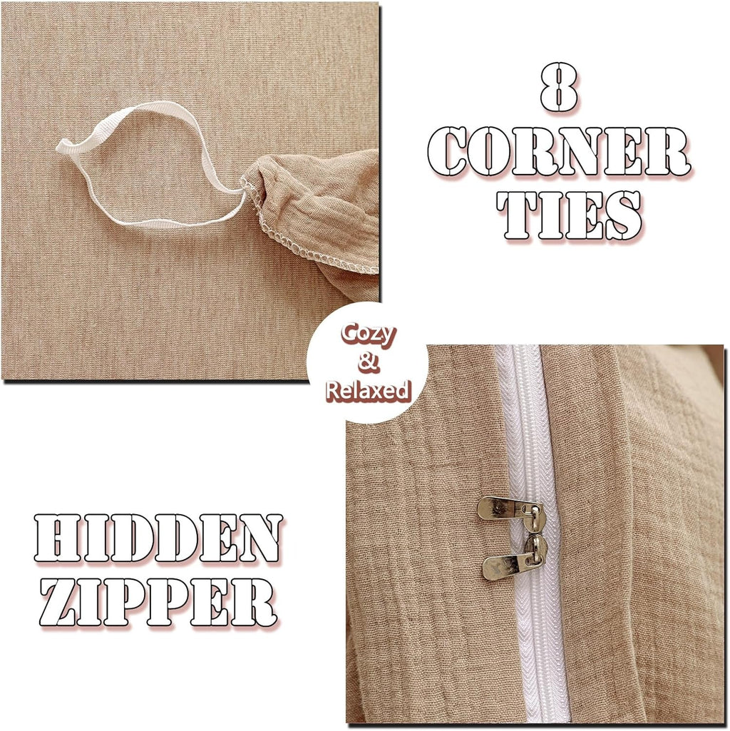 3dgiftroom Cotton Muslin Duvet Cover Set Queen 3PCS