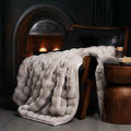 3dgiftroom Faux Rabbit Fur Bubble Throw Blanket 50x60