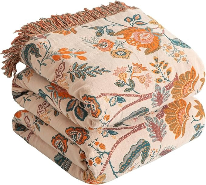 3dgiftroom Boho Cotton Muslin Throw Blanket 60x80