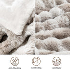 3dgiftroom Faux Rabbit Fur Bubble Throw Blanket 50x60