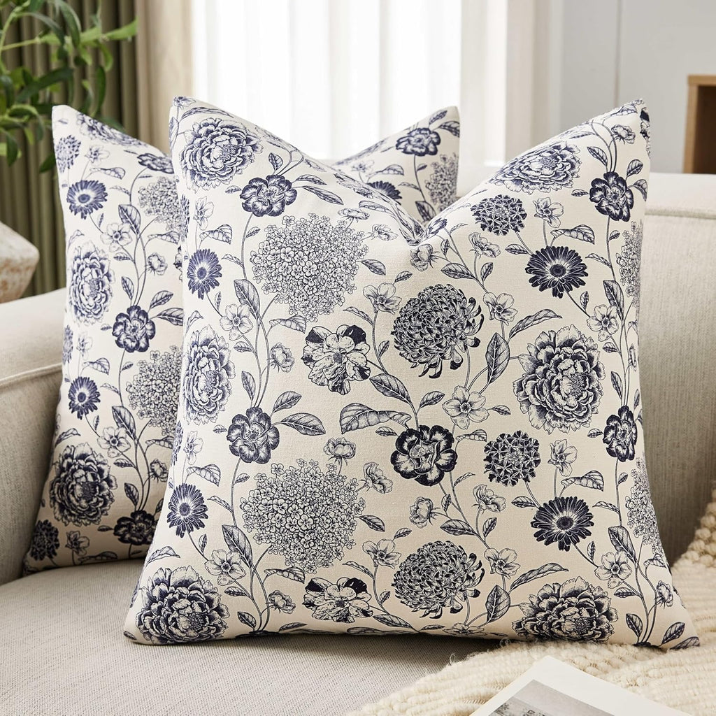 3dgiftroom Cotton Botanical Pillow Covers Set of 2