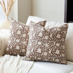 3dgiftroom Neutral Block Print Cotton Pillow Covers Set