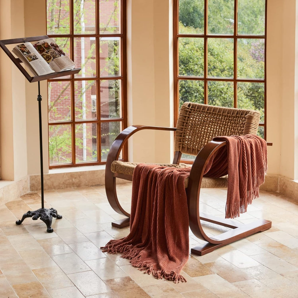 3dgiftroom Boho Chenille Knit Throw Blanket 50x60