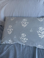 3dgiftroom Coastal Blue Floral Cotton Pillow Covers Set