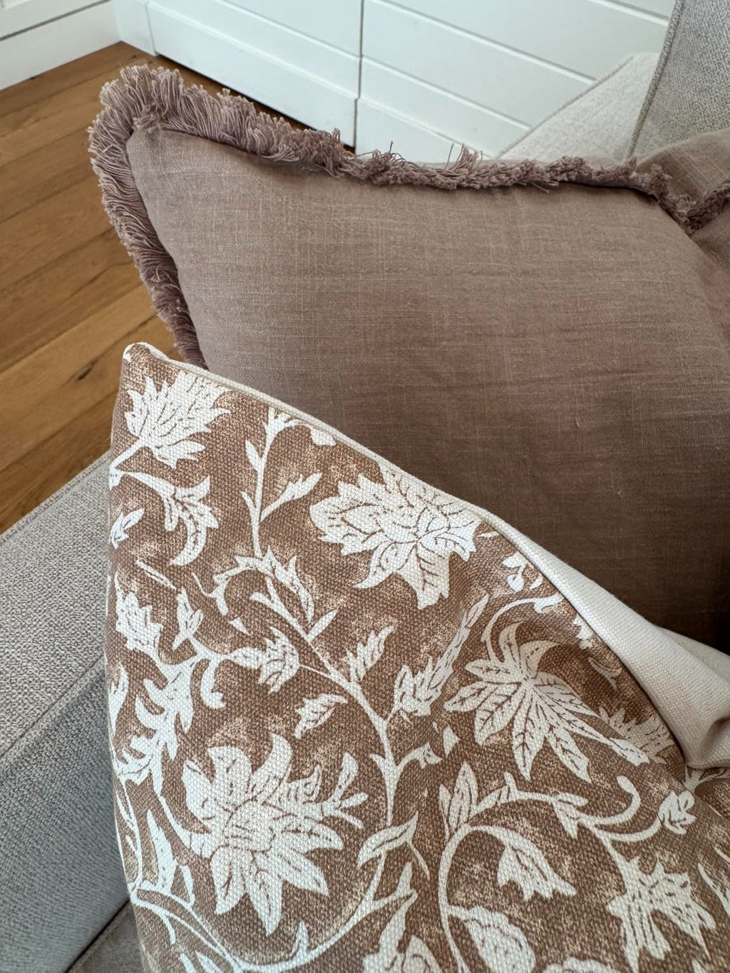 3dgiftroom Neutral Block Print Cotton Pillow Covers Set