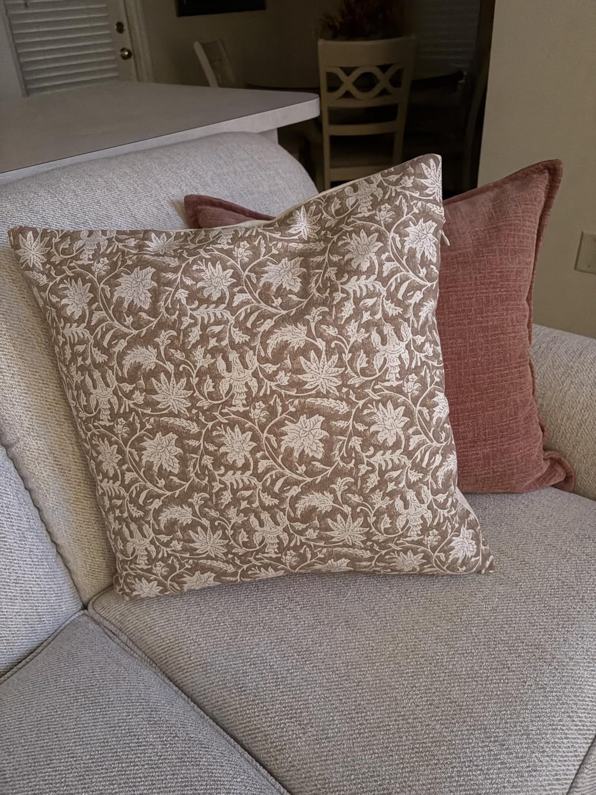 3dgiftroom Neutral Block Print Cotton Pillow Covers Set