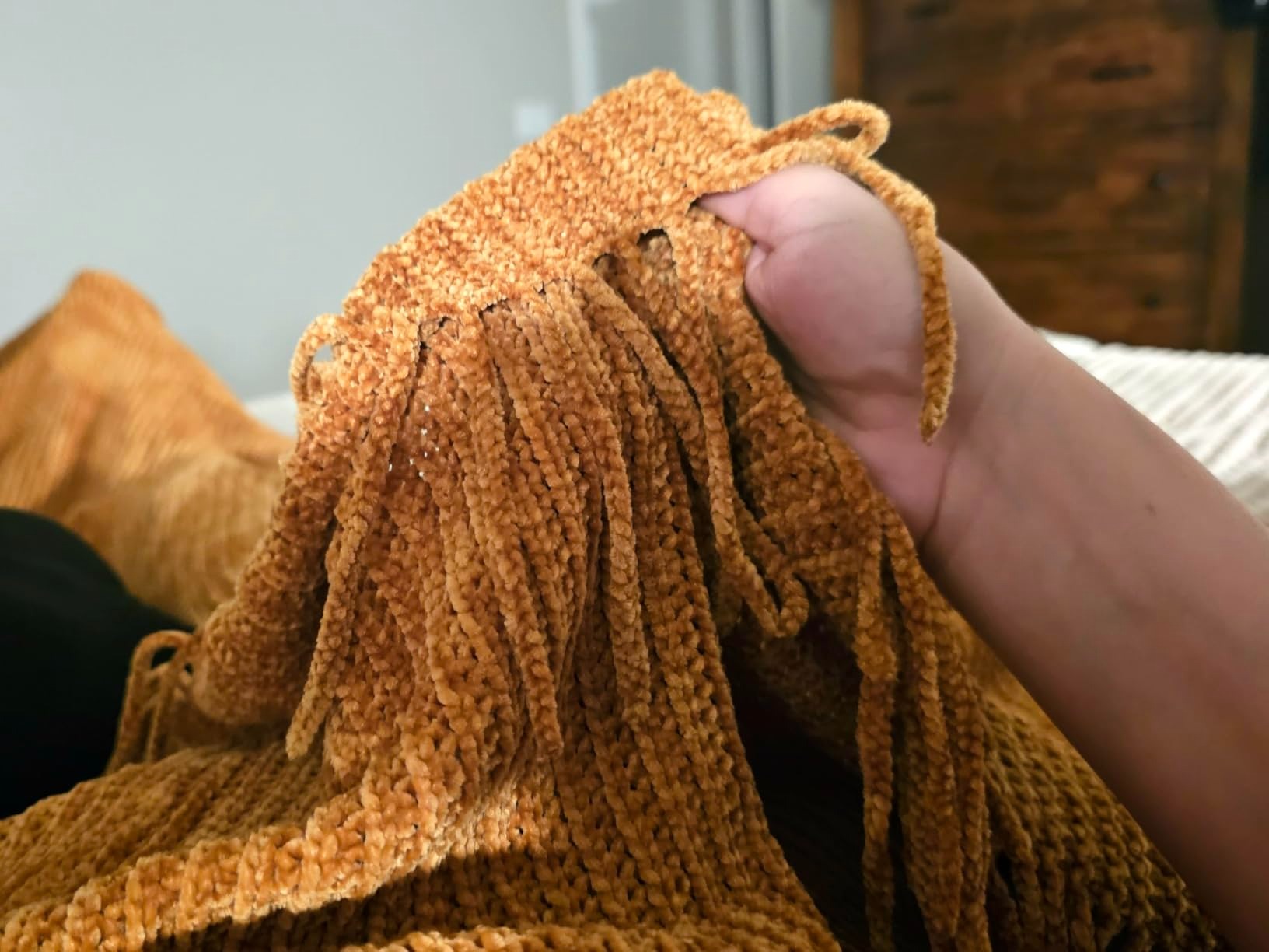 3dgiftroom Boho Chenille Knit Throw Blanket 50x60