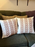 3dgiftroom Cotton Terracotta Leaf Pillow Covers Set